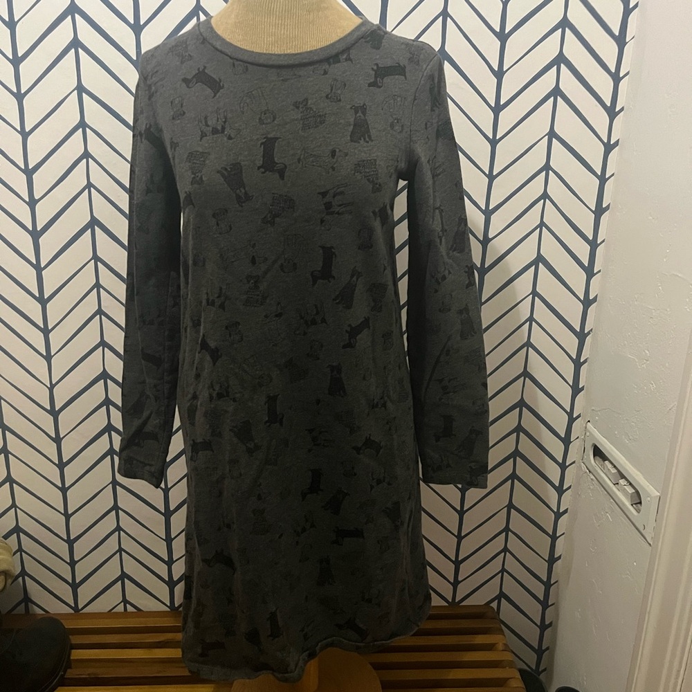 Boden Gray Dress with Dog Pattern